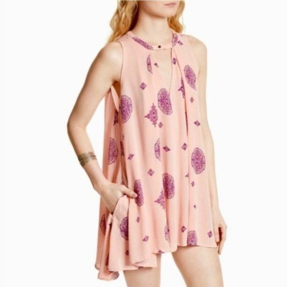 Free People Tree Swing Tunic Dress in Pink /Purple - Size Small - Picture 1 of 7